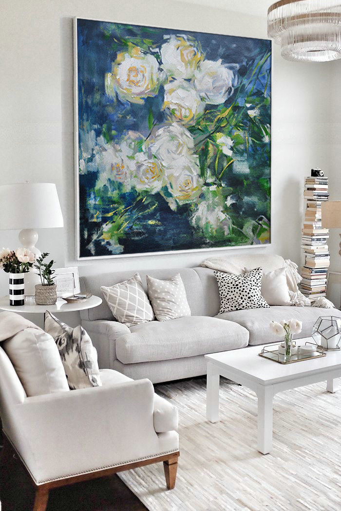 Abstract Flower Oil Painting Large Size Modern Wall Art #ABS0A15 - Click Image to Close